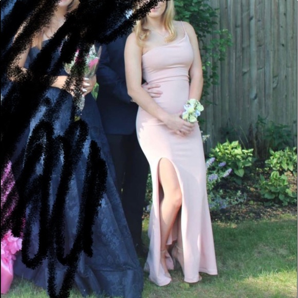 Jasmine one shoulder gown in blush - Picture 5 of 5